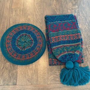 Vintage Aris Beret Hat and Scarf